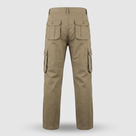 Battalion Cotton Cargo Trousers in Khaki – back