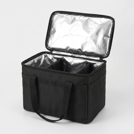 Battalion 30L Insulated Camping Storage Bag in Black – open