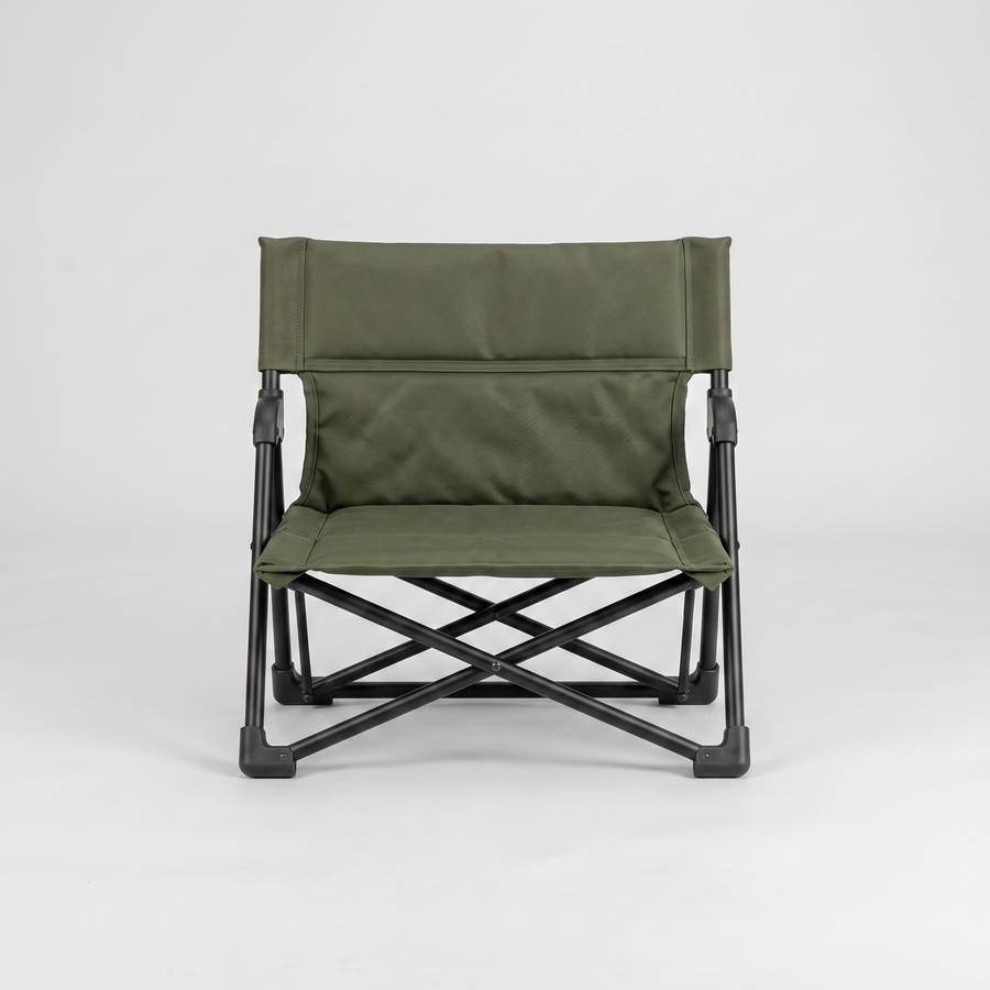 Battalion Folding Low-Back Camp Chair in Olive Green – front