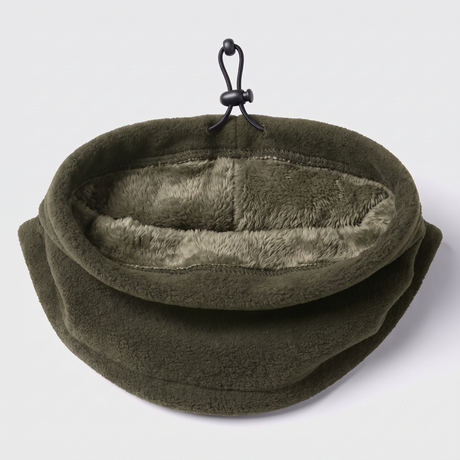 Battalion Fleece Neck Warmer in Olive Green – detail