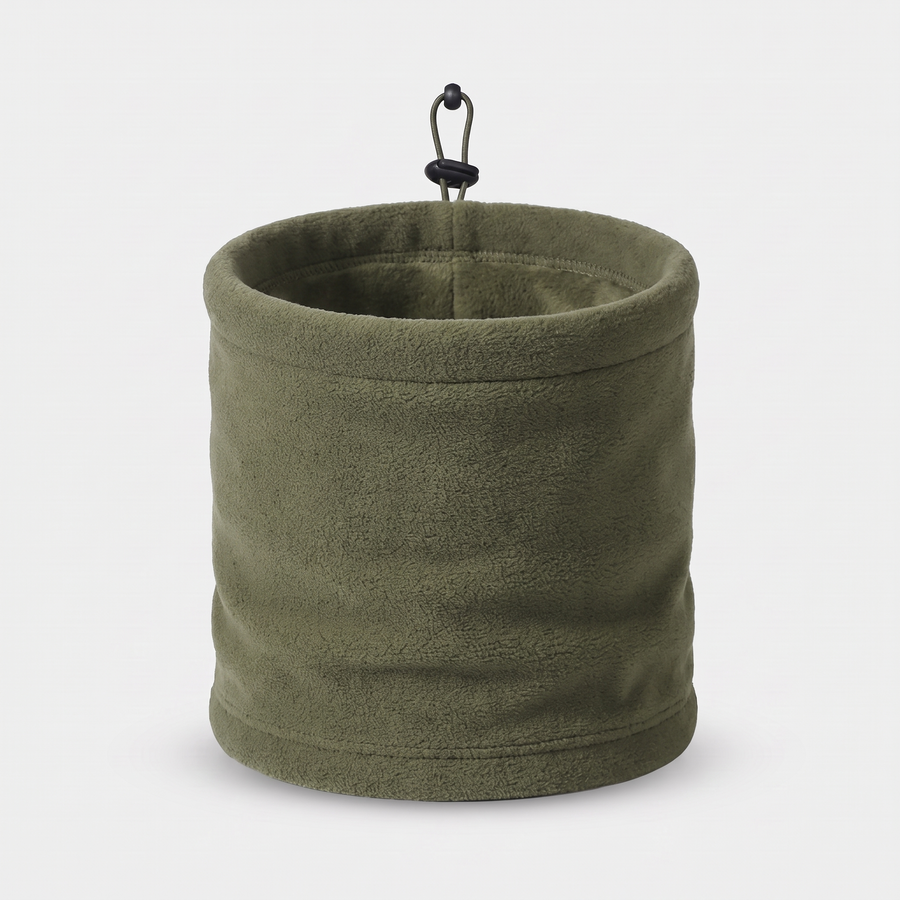 Battalion Fleece Neck Warmer in Olive Green – front