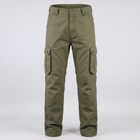 Battalion Cotton Cargo Trousers in Olive Green – front