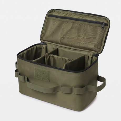 Battalion Camp Kitchen & Gas Canister Tool Bag in Olive Green – open
