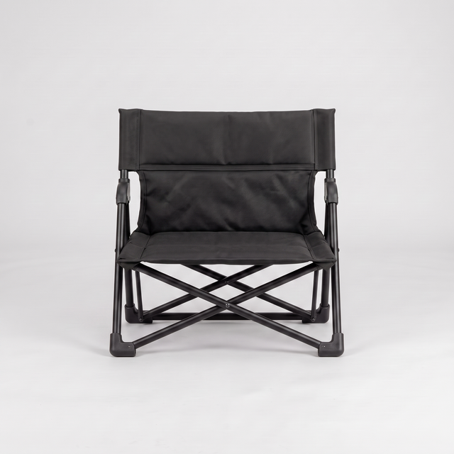 Battalion Folding Low-Back Camp Chair in Black – front