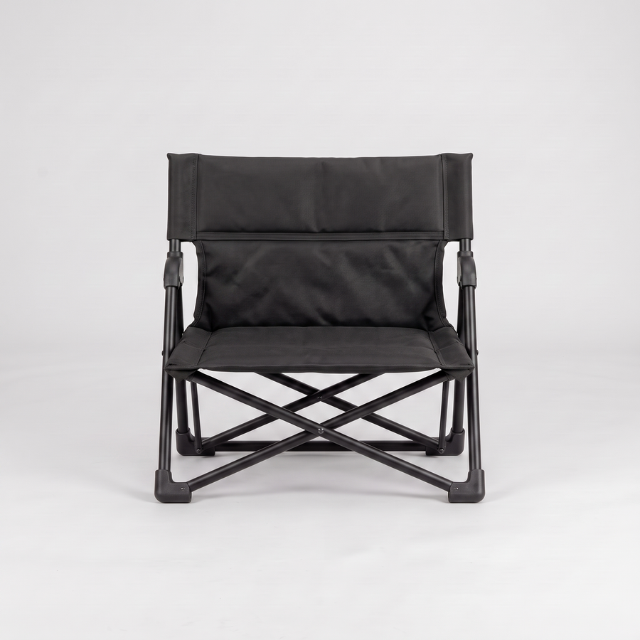 Battalion Folding Low-Back Camp Chair in Black – front