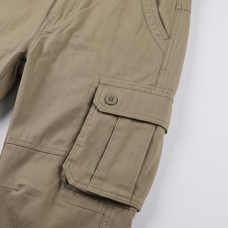 Battalion Cotton Cargo Trousers in Khaki – detail