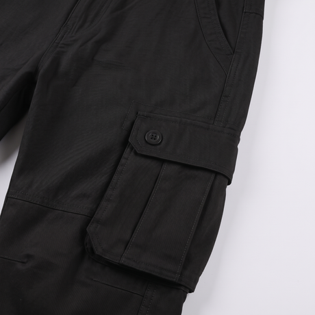 Battalion Cotton Cargo Trousers in Black – detail