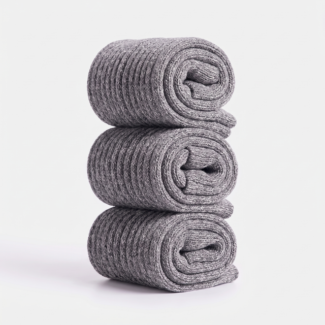 Battalion Thick Boot Socks 3-Pack in Grey – front