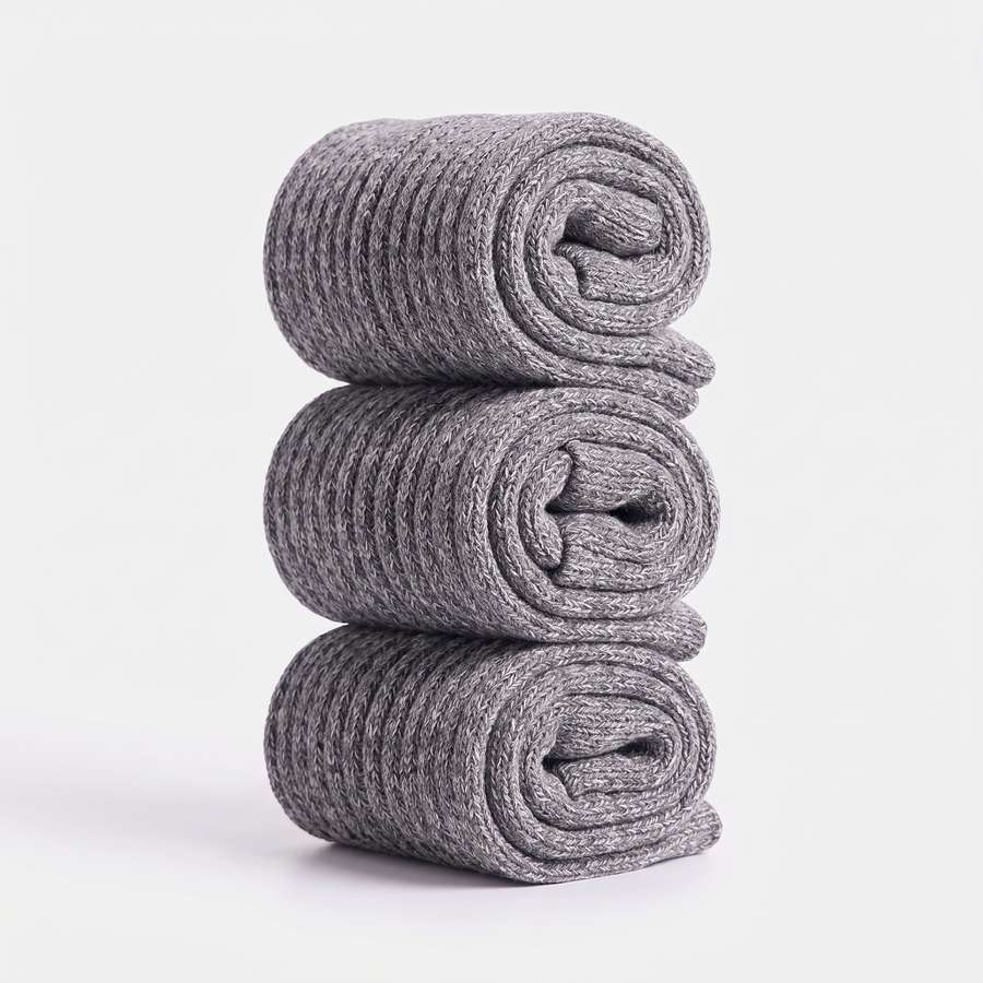 Battalion Thick Boot Socks 3-Pack in Grey – front
