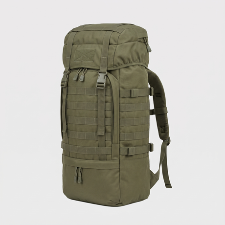 Battalion Oxford MOLLE Pack 40L tactical hiking backpack in Olive Green