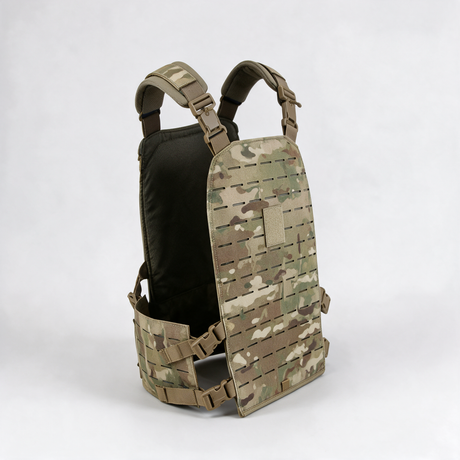 Battalion Laser-Cut Tactical MOLLE Vest in Multicam, side view