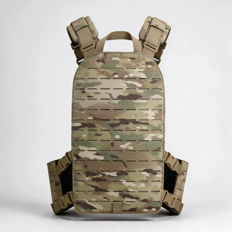 Battalion Laser-Cut Tactical MOLLE Vest in Multicam, back view