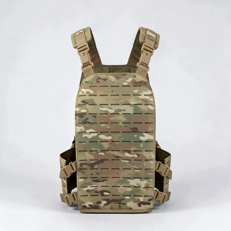 Battalion Laser-Cut Tactical MOLLE Vest in Multicam, front view