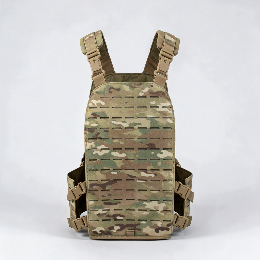 Battalion Laser-Cut Tactical MOLLE Vest in Multicam, front view