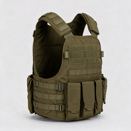 Battalion Elite Tactical MOLLE Vest in Olive Green, side view