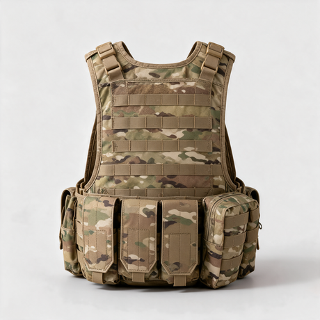 Battalion Recon Tactical MOLLE Vest in Multicam, back view