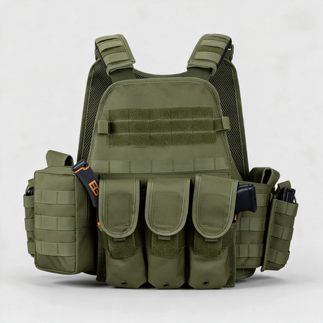Battalion Hydration Tactical MOLLE Vest in Olive Green, front view