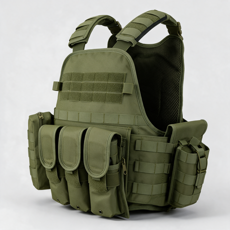 Battalion Hydration Tactical MOLLE Vest in Olive Green, side view
