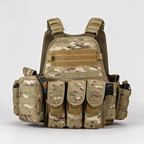Battalion Hydration Tactical MOLLE Vest in Multicam, front view