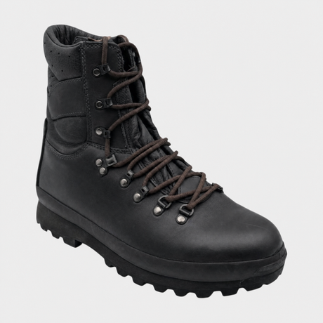 Altberg Defender black leather combat boot side view – British Army surplus