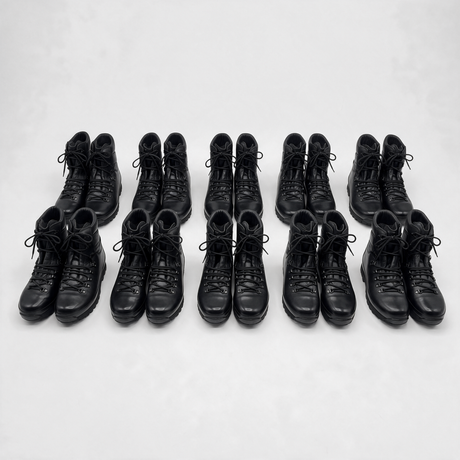 Ten pairs of Altberg Defender black leather British Army combat boots