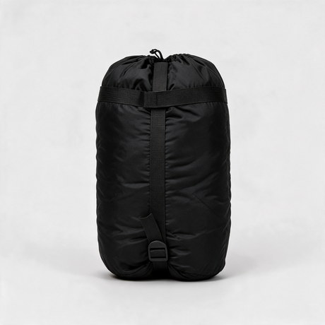 Black compression stuff sack supplied with the Battalion poncho liner