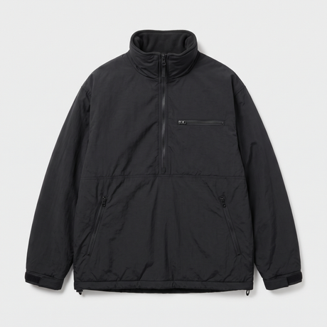 Battalion thermal softie pullover in Black – front view