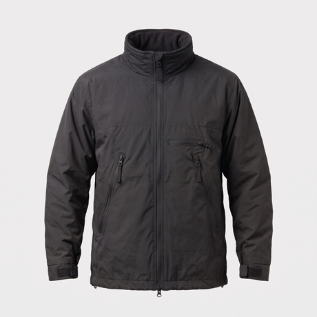 Battalion thermal softie smock full zip in Black – front view