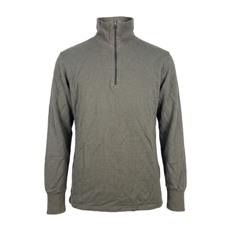 Dutch Army grey Norgie thermal pullover front view – quarter zip military surplus fleece