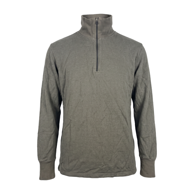 Dutch Army grey Norgie thermal pullover front view – quarter zip military surplus fleece
