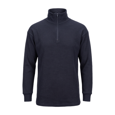 Dutch Army navy Norgie thermal pullover front view – quarter zip military surplus fleece