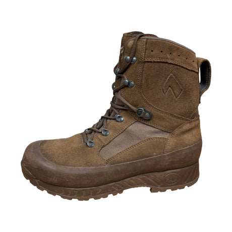 Genuine Military Surplus Brown Leather Combat Boot Side View Tactical Outdoor Footwear