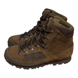 Iturri British Army desert combat boot in brown suede, side profile showing lace-up D-ring eyelets and rugged tread sole