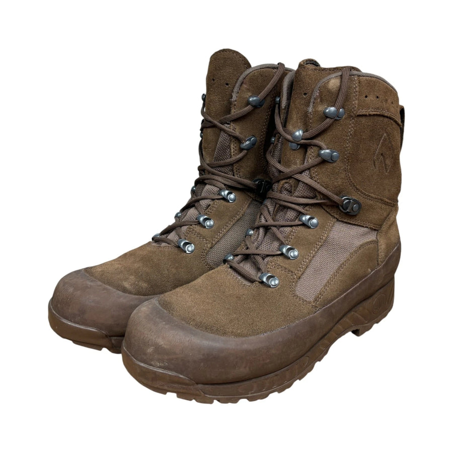 Genuine British Army Brown Combat Boots Military Surplus Tactical Patrol Boots Pair Front Angle