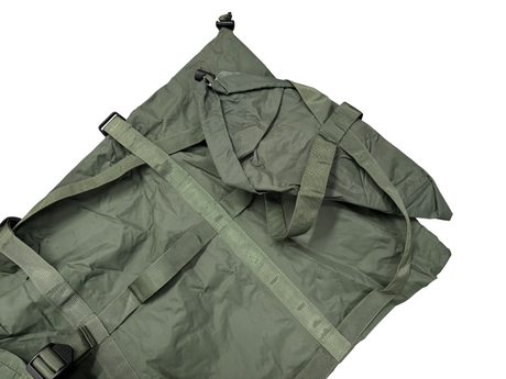 British Army medium weight sleeping bag compression sack showing straps
